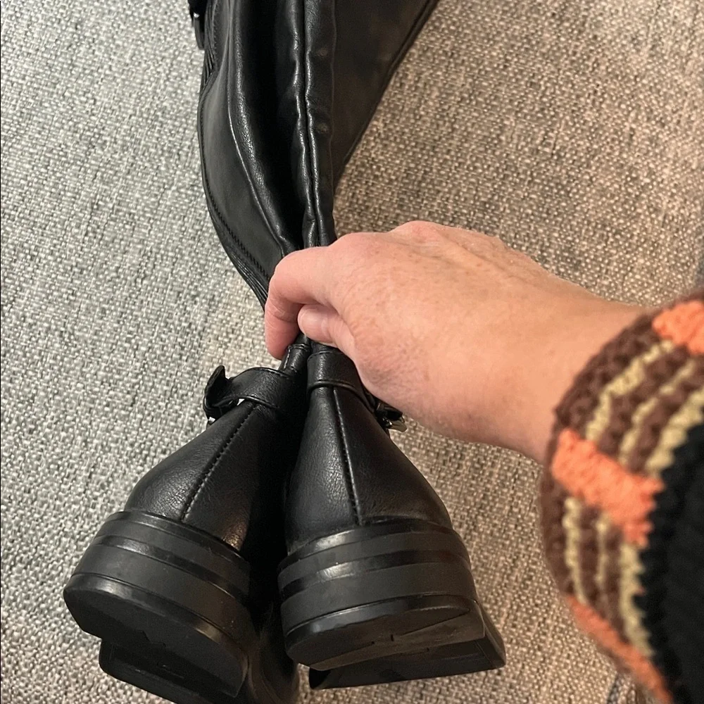 Women's White Mountain Meditate Regular Knee High Tall Boots Black Size 6.5